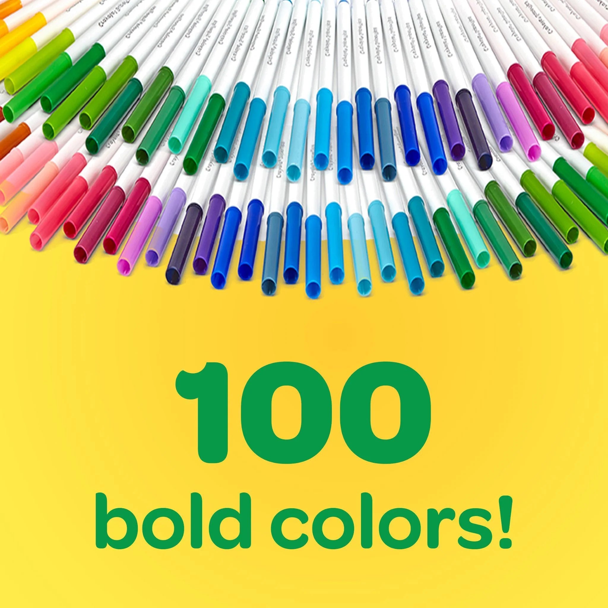 Super Tips Washable Markers, 100 Ct, Journaling and Coloring Supplies, Classroom Must Haves, Creative Gifts for Kids and Teens, Ages 3+