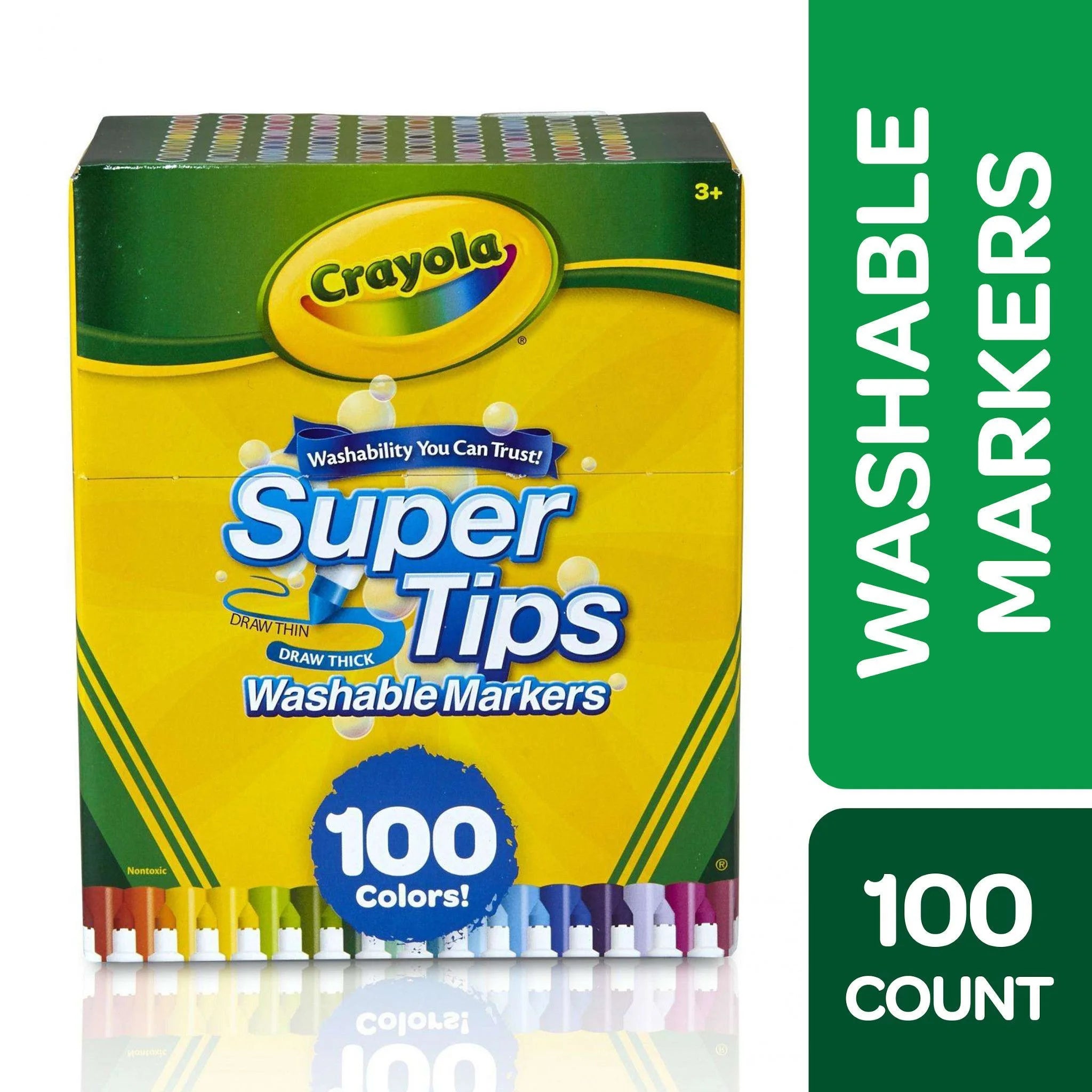 Super Tips Washable Markers, 100 Ct, Journaling and Coloring Supplies, Classroom Must Haves, Creative Gifts for Kids and Teens, Ages 3+