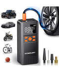 Cordless Tire Inflator Air Compressor, 150 Psi Bike Pump, Portable Electric Air Pump with Gauge for Car, Motorcycle, Bicycle, Balls