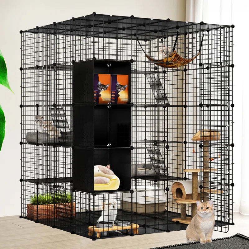 Boivin Portable Outdoor Cat Cage, Catio, Cat House, with Shelves