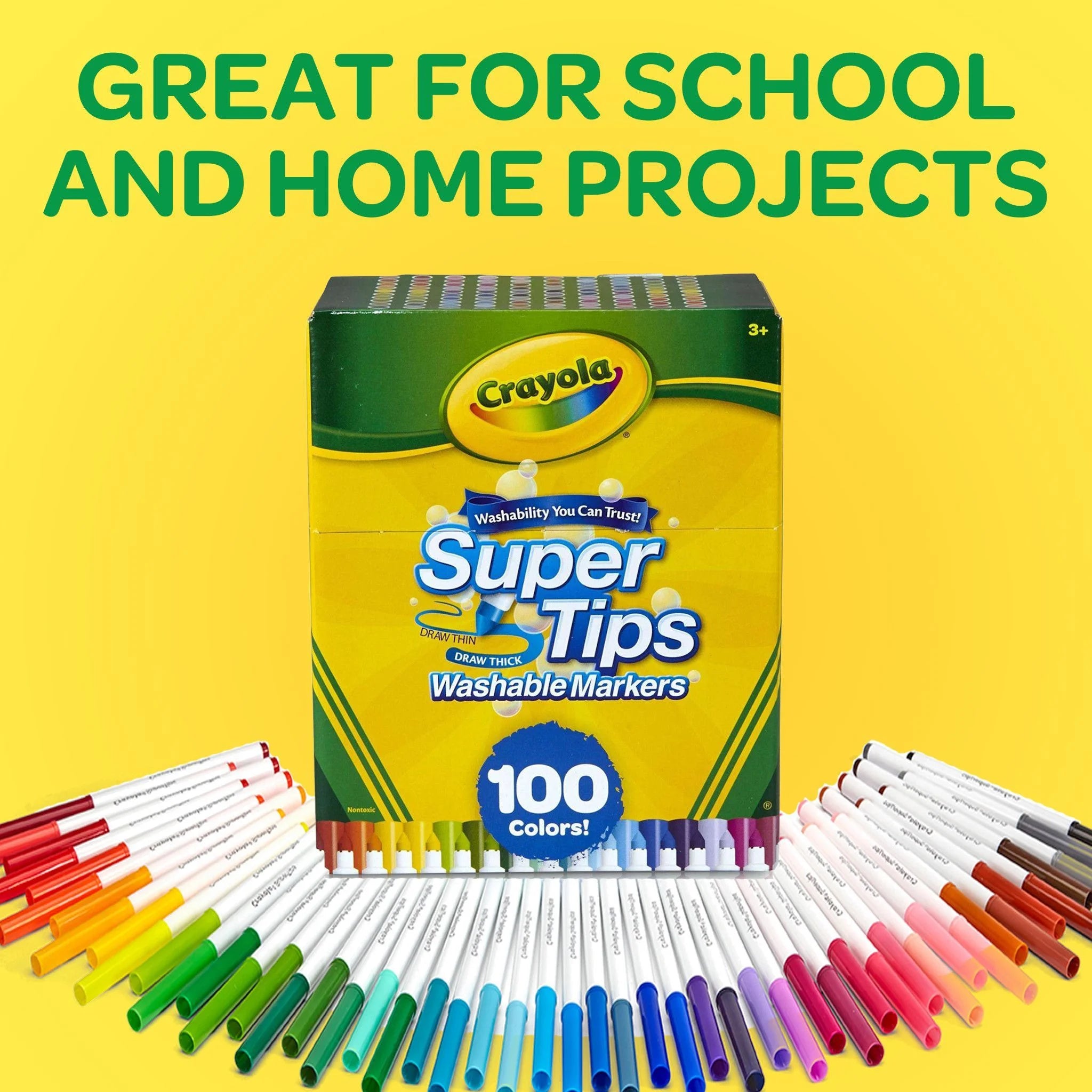 Super Tips Washable Markers, 100 Ct, Journaling and Coloring Supplies, Classroom Must Haves, Creative Gifts for Kids and Teens, Ages 3+